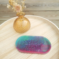 Plankje van epoxy met blad